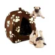 Затишний м'який будиночок для домашніх тварин Pet Hut Brown Домашня будка лежанка для собак і кішок
