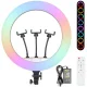 Лампа кільцева 45 см RGB Ring Fill Light з пультом Кільцева LED лампа з трьома тримачами телефону та пультом