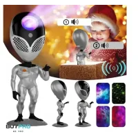 Багатокольорова лампа-проектор зоряного неба STAR PROJECTOR NIGHT LIGHT ALIENSUN Проектор у вигляді Інопланетянина
