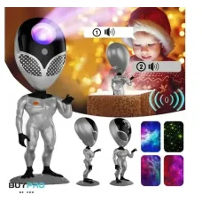 Багатокольорова лампа-проектор зоряного неба STAR PROJECTOR NIGHT LIGHT ALIENSUN Проектор у вигляді Інопланетянина