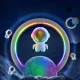 Дитячий бездротовий нічник з Bluetooth колонкою і RGB підсвічуванням у вигляді літаючого Астронавта на Місяці
