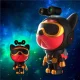 Багатокольорова лампа-проектор зоряного неба з пультом Spase Dog Galaxy Проектор у вигляді Космічного пса