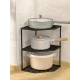 Універсальна трирівнева кутова полиця для кухні Dish Rack for Kitchen Чорна Кутова полиця для посуду