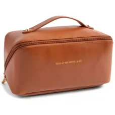 Жіноча дорожня косметичка на блискавці Makeup bag XL-980 Коричнева Органайзер для жіночої косметики