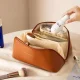 Жіноча дорожня косметичка на блискавці Makeup bag XL-980 Коричнева Органайзер для жіночої косметики