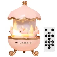Музичний нічник-проектор з Bluetooth та пультом Карусель зайчиків WH-E11-02 Дитячий музичний нічник