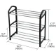 Підлогова пряма полиця-стелаж 3-рівнева для взуття Shoe Rack 45х19х42 см