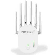 Універсальний роутер-підсилювач сигналу Wi-Fi ретранслятор з 6 антенами PIX-LINK LV-WR60T Білий 2.4 ГГц