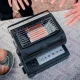 Настільний похідний газовий обігрівач на 1300 W Чорна Газова плитка-піч 2 в 1 на одну конфорку 1.3 кВт