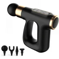 Портативний ручний масажер пістолет із 4 насадками Fascial Gun HB-007 Масажний перкусійний пістолет