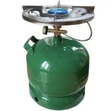 Туристичний газовий балон з ручкою та конфоркою з пальником у комплекті об'ємом 5 л Зелений 2200 Вт 145 г/год