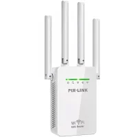 Універсальний роутер-підсилювач сигналу Wi-Fi ретранслятор із 4 антенами PIX-LINK 9Q Білий 2.4 ГГц