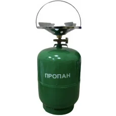 Туристичний газовий балон з ручкою та конфоркою з пальником у комплекті об'ємом 12 л Зелений 2200 Вт 145 г/год