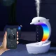 Зволожувач повітря антигравітаційний на 400 мл з RGB лампою та Bluetooth колонкою Дельфін Білий
