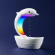 Зволожувач повітря антигравітаційний на 400 мл з RGB лампою та Bluetooth колонкою Дельфін Білий