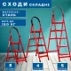 Драбина складна з поручнем на 5 ступенів для будинку, дачі та саду