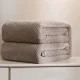 Плюшеве покривало-плед Вафля з густим ворсом розміром 200x230 см Blanket однотонне Бежевий