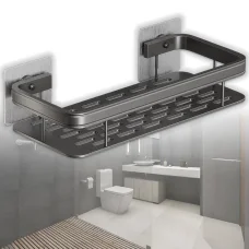 Металева настінна полиця для ванної 31.5x13.5x5 см STORAGE RACK AND1096