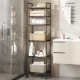 Підлогова полиця-стелаж 41x33x164 см на коліщатках TVT-02 Чорна 6 ярусів