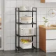 Полиця-стелаж підлогова 138x42x32 см на коліщатках TVT-03 Чорна 4 яруси