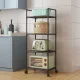Полиця-стелаж підлогова 138x42x32 см на коліщатках TVT-03 Чорна 4 яруси