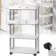 Пересувна полиця підлога 40х14.5х90 см на коліщатках Bathroom Rack Біла 4 яруси