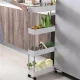 Пересувна полиця підлога 40х14.5х90 см на коліщатках Bathroom Rack Біла 4 яруси