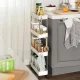 Пересувна полиця підлога 40х14.5х90 см на коліщатках Bathroom Rack Біла 4 яруси