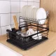 Сушарка двоярусна для посуду з нержавіючої сталі Kitchenware SHWJ-1 Чорна