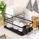 Сушарка двоярусна для посуду з нержавіючої сталі Kitchenware SHWJ-1 Чорна