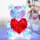 Настільний світлодіодний нічник-світильник Ведмедик 25 см із серцем Love Bear RED USB