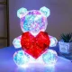 Настільний світлодіодний нічник-світильник Ведмедик 25 см із серцем Love Bear RED USB