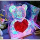 Настільний світлодіодний нічник-світильник Ведмедик 25 см із серцем Love Bear RED USB