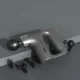 Ручний вібромасажер на акумуляторі з 4 насадками Fascial Gun KH-740 Сірий