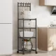 Підлогова 4-ярусна полиця-етажерка на колесах з гачками SKLM-21 130x42x34 см