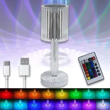 Настільна акрилова лампа RGB на акумуляторі з пультом Crystal Table Lamp