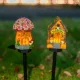 Садовий ліхтар 43 см у ґрунт у вигляді гриба із сонячною панеллю Казковий будиночок