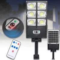 Вуличний ліхтар 180 LED на пульті із сонячною панеллю та датчиком руху W789A-3