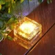 Садовий світильник-ліхтар у вигляді кристального кубика із сонячною панеллю Ice cube