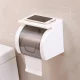 Настінний тримач для туалетного паперу з кришкою на присосках Fake tooth Білий