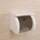 Настінний тримач для туалетного паперу з кришкою на присосках Fake tooth Білий