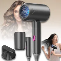 Складаний фен для волосся з 3 режимами та іонізацією Air Blower 1800Вт Сірий