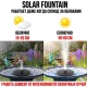 Плаваючий садовий фонтан із сонячною панеллю та різними насадками Solar Fountain