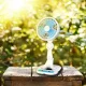 Складаний акумуляторний вентилятор з LED лампою та 2 швидкостями обдування Блакитний