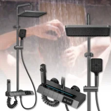 Душовий змішувач 4 в 1 з нержавіючої сталі для ванної кімнати Shower AA6-6 Чорний