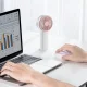 Бездротовий ручний вентилятор на акумуляторі Handheld Fan Біло-рожевий