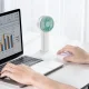 Бездротовий ручний вентилятор на акумуляторі Handheld Fan Біло-зелений