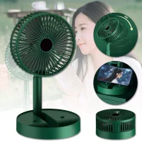 Вентилятор настільний з телескопічною ніжкою та живленням від USB Folding Storage Fan Зелений