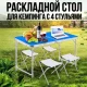 Розкладний стіл 120x60x70 см з регульованою висотою та 4 стільцями 32х30х28 см Синій