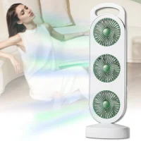 Акумуляторний потрійний вентилятор 1200 мАч на 3 швидкості обдування Three Head Fan LY-856